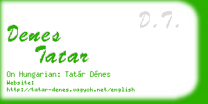denes tatar business card