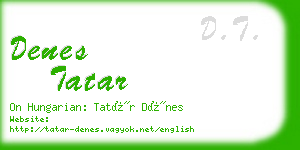 denes tatar business card